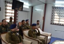 Inspector General of Police Sh Bhim Sen Tuti inspected operational preparedness of SOG in kathua, Samba and jammu District.